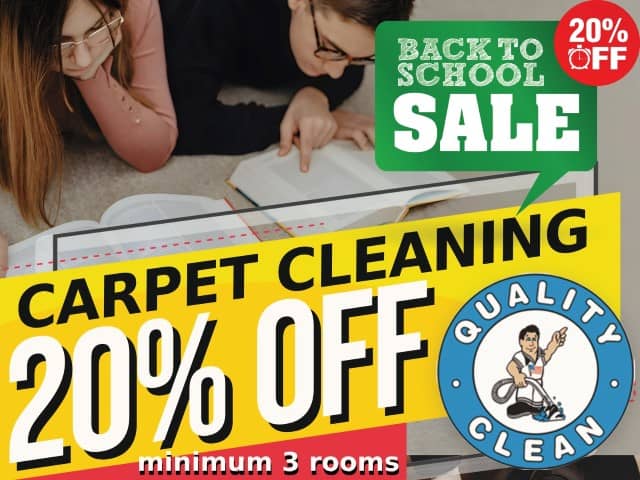 Summer Clean-Up Sale 20% off carpet cleaning 3 room minimum.